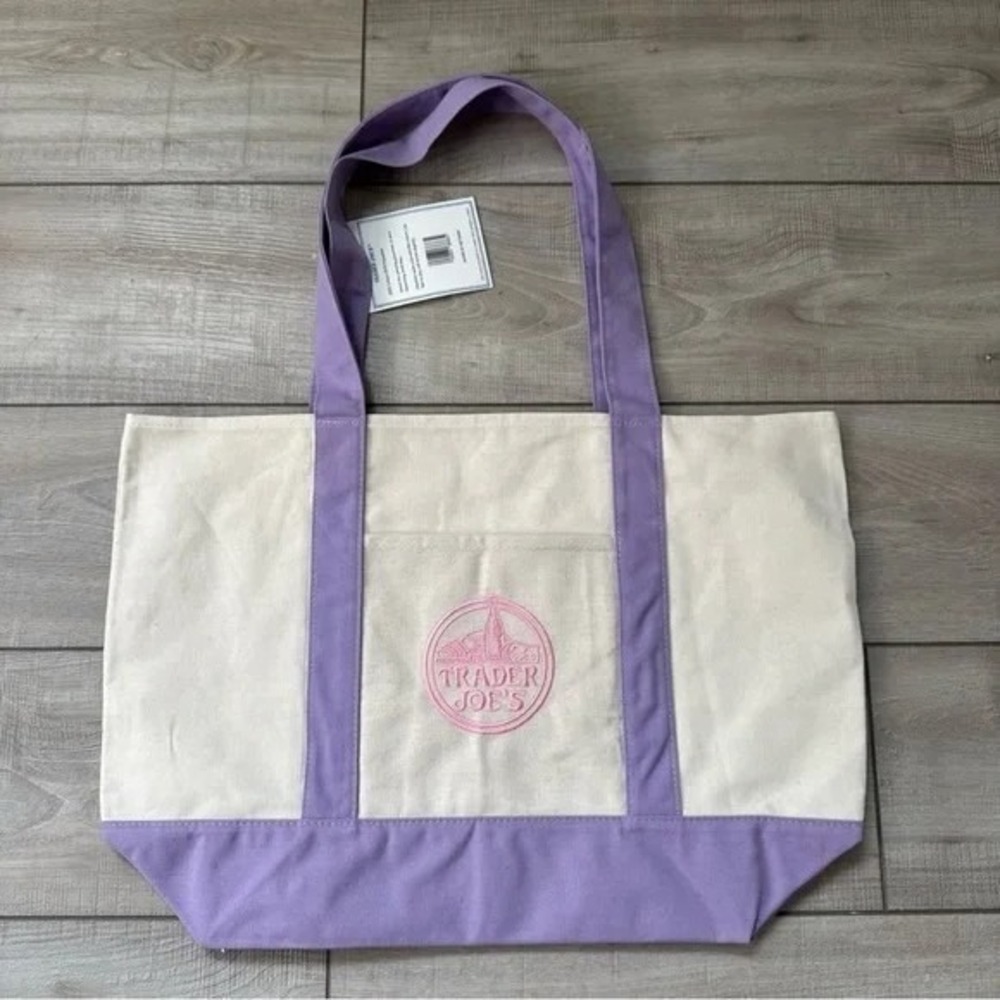 NWT Trader Joe's Large Lavender Tote Bag 2026 Spring Limited‎ Edition Rare